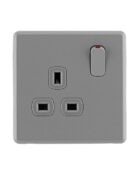 Stone Grey Arlec Fusion single socket front