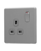 Stone Grey Arlec Fusion single socket angle