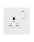 Ice White Arlec Rocker Single Plug Socket front