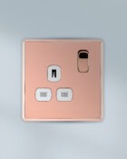 Arlec Fusion Rose Gold single socket on wall