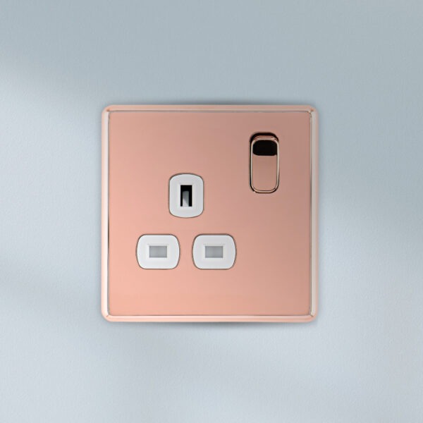 Arlec Fusion Rose Gold 13A 1Gang Plug Socket Arlec UK