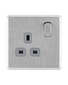 Stainless Steel Arlec Fusion single socket Front