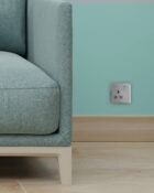 Stainless Steel Arlec Fusion single socket on wall