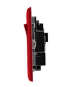 Arlec Rocker Cherry Red double plug socket profile