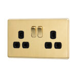 Gold Arlec Fusion double socket angle