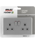 Stone Grey Arlec Fusion double socket packaging