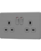 Stone Grey Arlec Fusion double socket angle