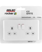 Ice White Arlec Rocker double socket packaging