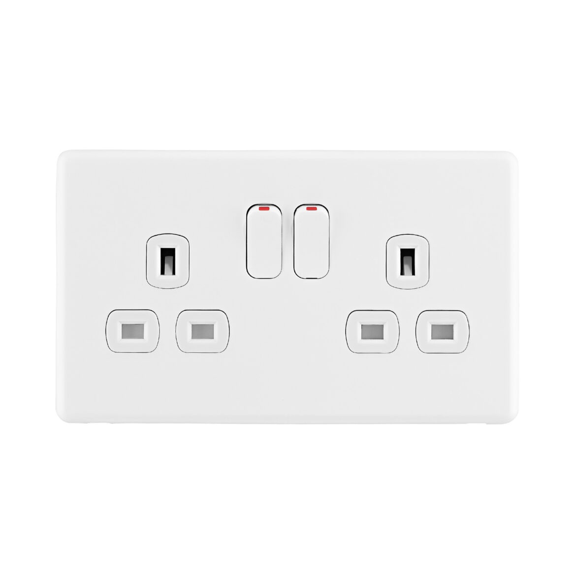 X Rocker Plug Socket Arlec Rocker | Ice White | 13A 2Gang Plug Socket - Arlec UK