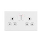 Ice White Arlec Rocker double socket front