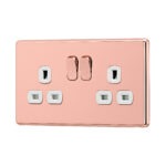 Rose Gold Arlec Fusion double socket angle