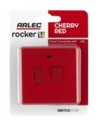 Cherry red Arlec Fusion fused connection switch packaging