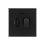 Jet Black Arlec Rocker fused connetion Unit front