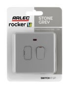 Stone Grey Arlec Rocker Fused Connection unit packaging