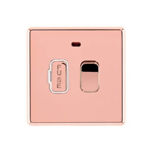 Rose Gold Arlec Fusion switched fused control unit front