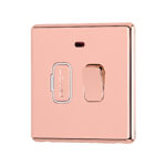 Rose Gold Arlec Fusion switched fused control unit angle