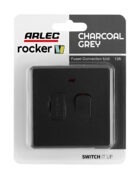 Charcoal Grey Arlec Rocker Fused Connection Unit Switch packaging
