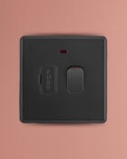 Charcoal Grey Arlec Rocker Fused Connection Unit Switch lifestyle