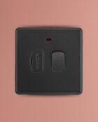 Charcoal Grey Arlec Rocker Fused Connection Unit Switch lifestyle