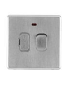 Brushed Stainless Steel Arlec Fusion switched fused connection unit front