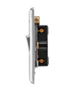 Polished chrome Arlec Fusion 20A double pole switch profile