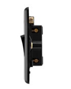 Jet black Arlec Rocker 20A 1Gang Double pole profile