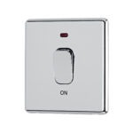 Polished Chrome Arlec Fusion 50A double pole switch