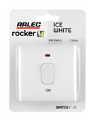 Ice White Arlec Rocker double pole swithc 50A packaging