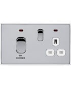Polished Chrome Arlec Fusion cooker switch front
