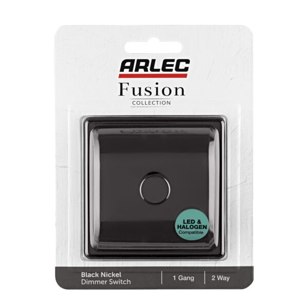 Arlec 2-Gang 250W Dimmer Metal Light Switch | Screwed Faceplate | 2-Way Push On/Off | Compatible With LED And Halogen Lamps | Polished Chrome Finish | 85 X 85 X 43mm - View #9
