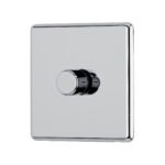 Polished chrome Arlec Fusion single dimmer switch angle