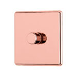 Rose Gold Arlec Fusion single dimmer switch angle