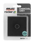 Charcoal Grey Arlec Rocker Dimmer Switch packagaing