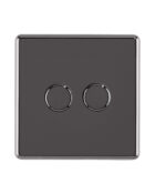 black nickel Arlec Fusion dimmer light switch front