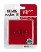 Cherry Red Arlec Rocker double dimmer switch packaging