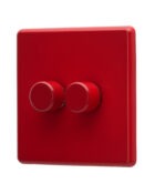 Cherry Red Arlec Rocker double dimmer switch angle