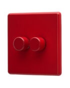 Cherry Red Arlec Rocker double dimmer switch angle