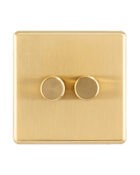 Gold Arlec Fusion double dimmer switch front