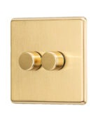 Gold Arlec Fusion double dimmer switch angle
