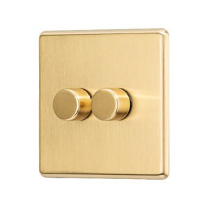 Gold Arlec Fusion double dimmer switch angle