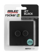Jet back Arlec Rocker double dimmer switch packaging