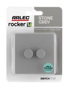 Stone Grey Arlec Fusion double dimmer switch packaging