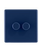 Galaxy Blue Rocker double dimmer switch front
