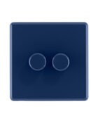 Galaxy Blue Rocker double dimmer switch front