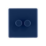Galaxy Blue Rocker double dimmer switch front