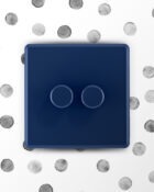 Galaxy Blue Rocker double dimmer switch on wall