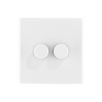 Ice White Arlec Rocker double dimmer switch front