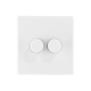 Ice White Arlec Rocker double dimmer switch front