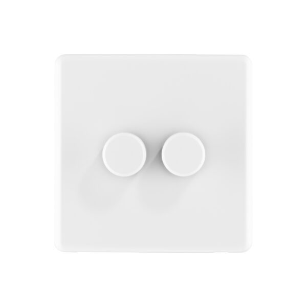 Ice White Arlec Rocker double dimmer switch front