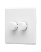 Ice White Arlec Rocker double dimmer switch angle